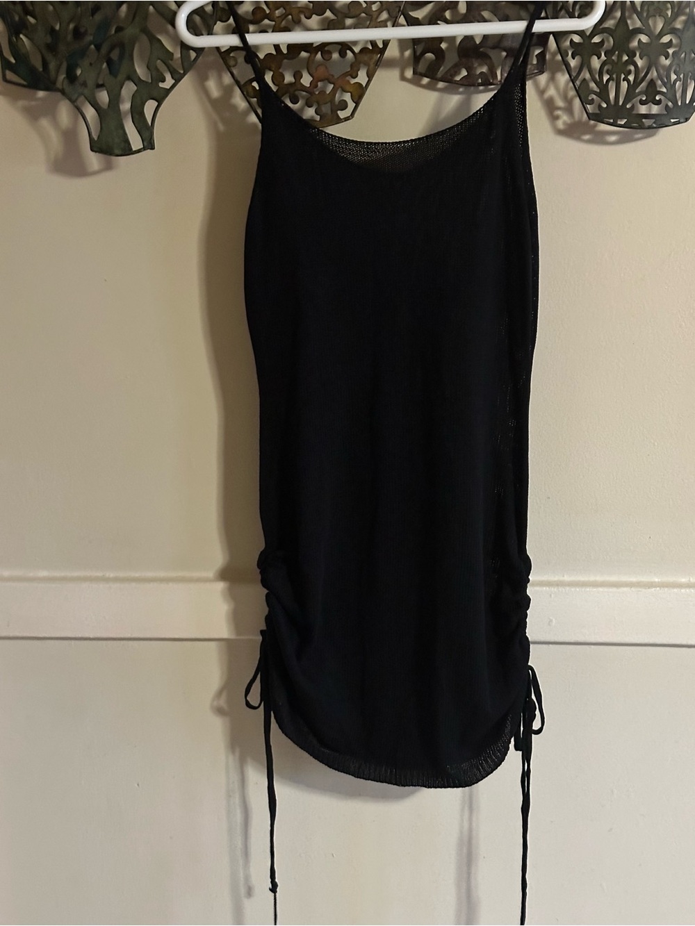 Women’s Black Ruched Side Tank Dress